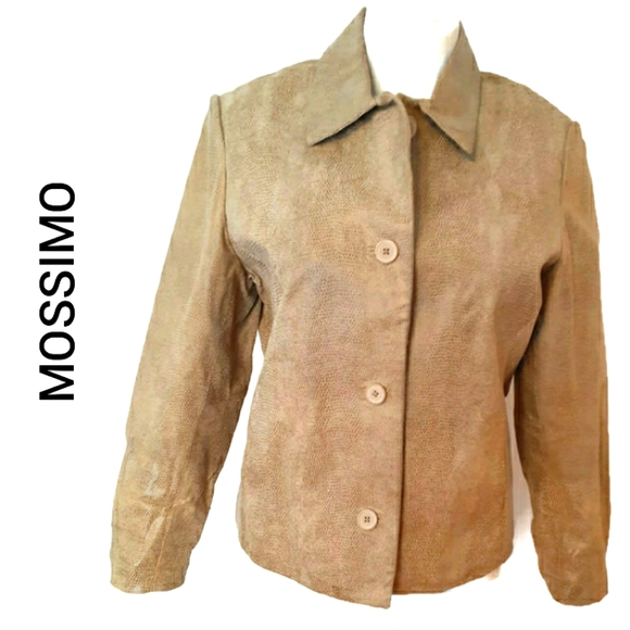 Mossimo Supply Co. Jackets & Blazers - Mossimo Tan Leather Jacket Size Large